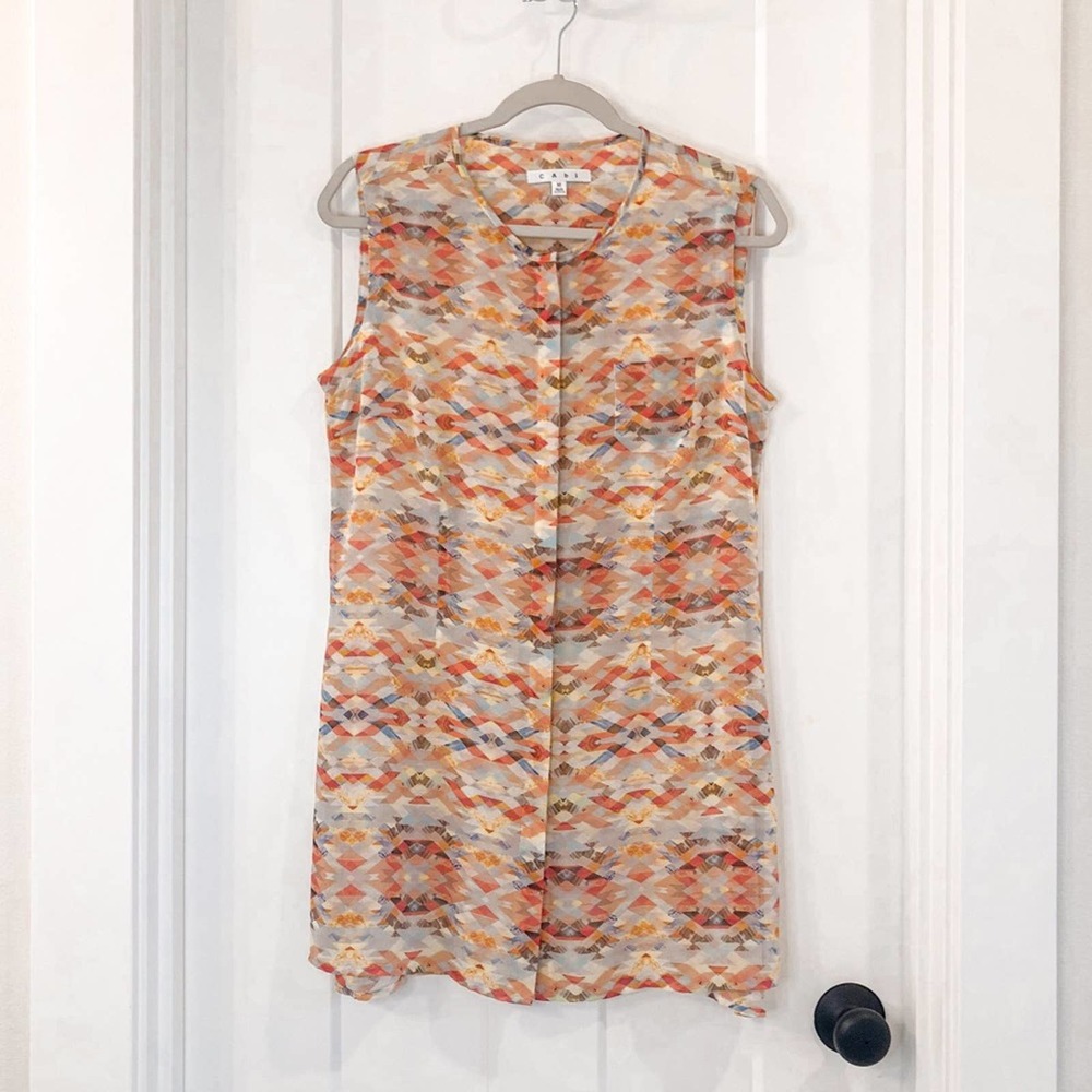 Cabi Tunic Blouse Button Down Size Medium - image 1